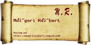 Mágeri Róbert névjegykártya